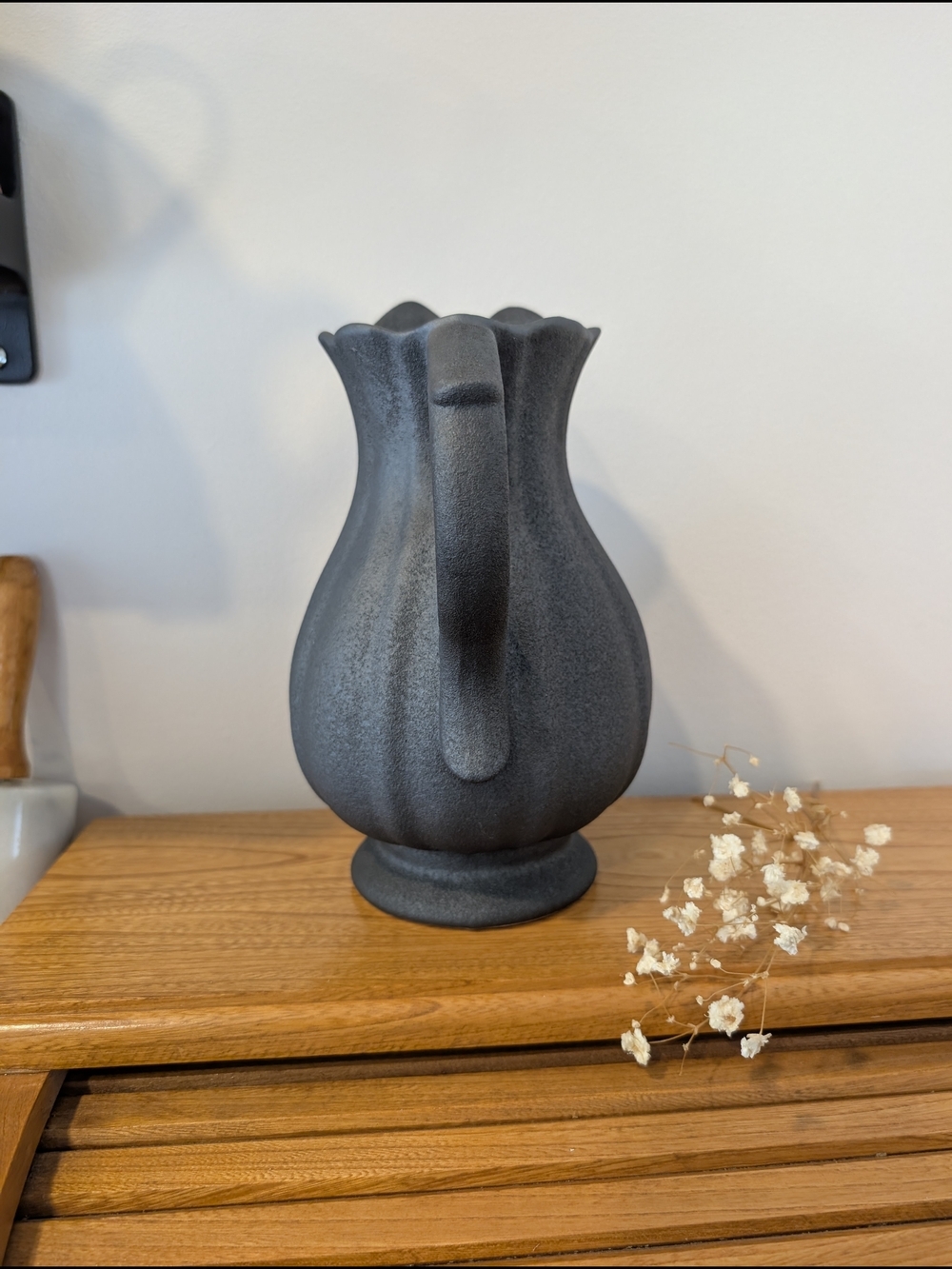 Textured Charcoal Pitcher - Picture 3 of 7